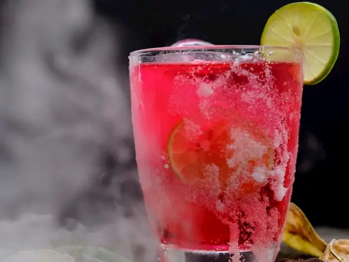 frozen fruit in a juicer